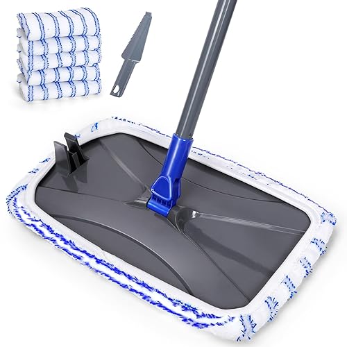 Masthome Microfiber Mop,Large Surface Flat Mop with 5 Reusable Pads,Hardwood Floor Mops for Dry and Wet Use,Microfiber Mops for Floor Cleaning-1