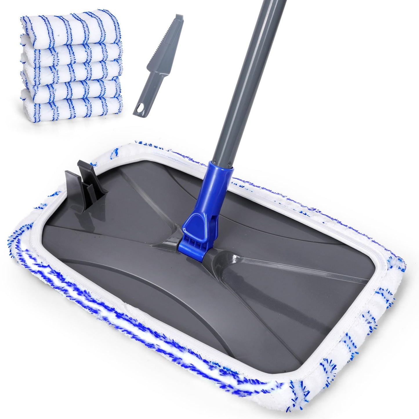 Masthome Microfiber Mop,Large Surface Flat Mop with 5 Reusable Pads,Hardwood Floor Mops for Dry and Wet Use,Microfiber Mops for Floor Cleaning-1