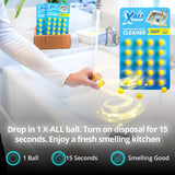 X-ALL Garbage Disposal Cleaner Deodorizer Tablets - 24 Pack, New Powerful Foaming Formula - Deep Cleaning and Odor-Eliminator with Lemon Scent