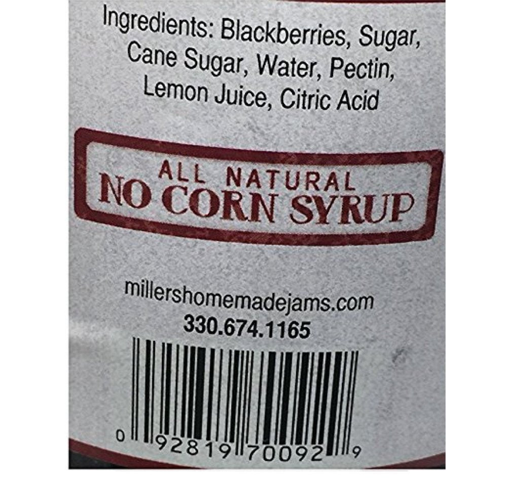 Mrs. Miller's Amish Homemade Blackberry Jam 18 oz/509g - 2 Jars