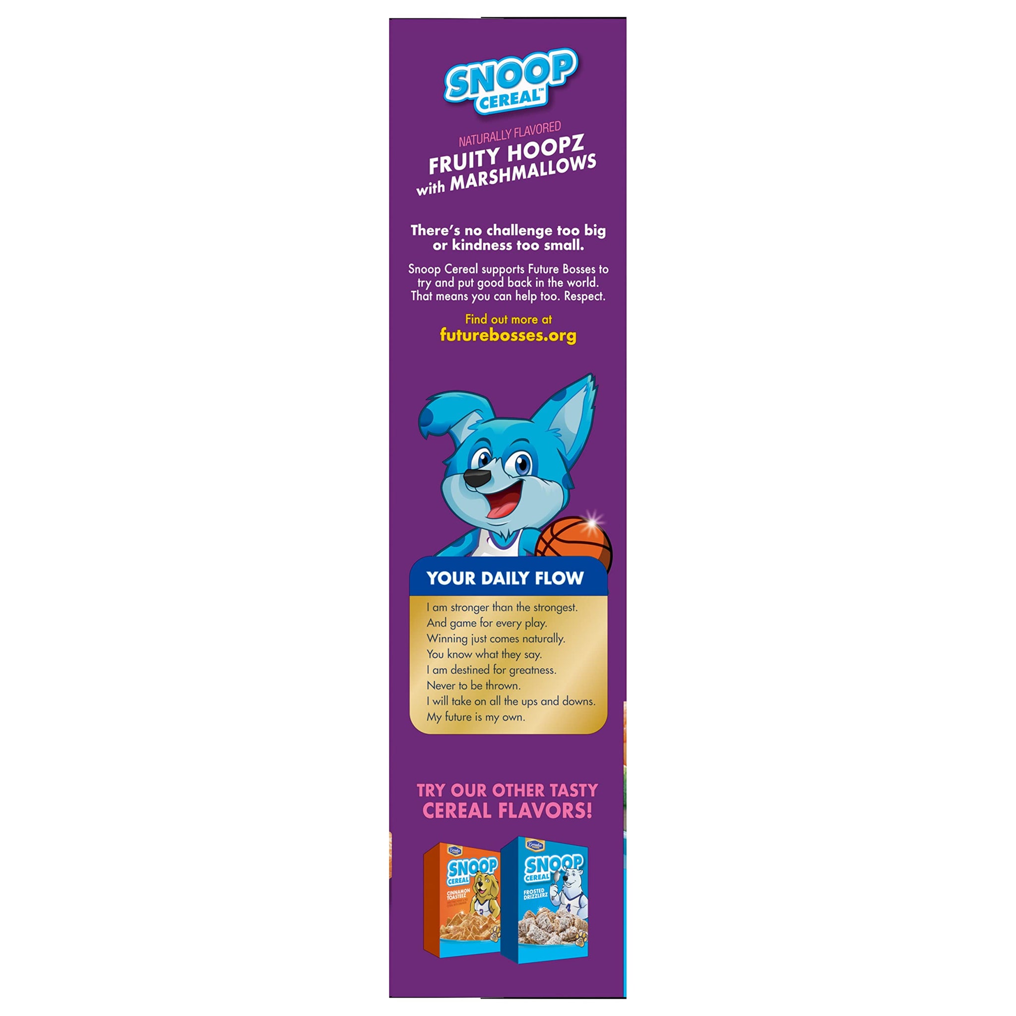 Snoop Cereal Fruity Hoopz Marshmallow Cereal, Sweetened Multigrain Cereal with Sweet Fruity Cereal Pieces and Marshmallows, 12 OZ Box