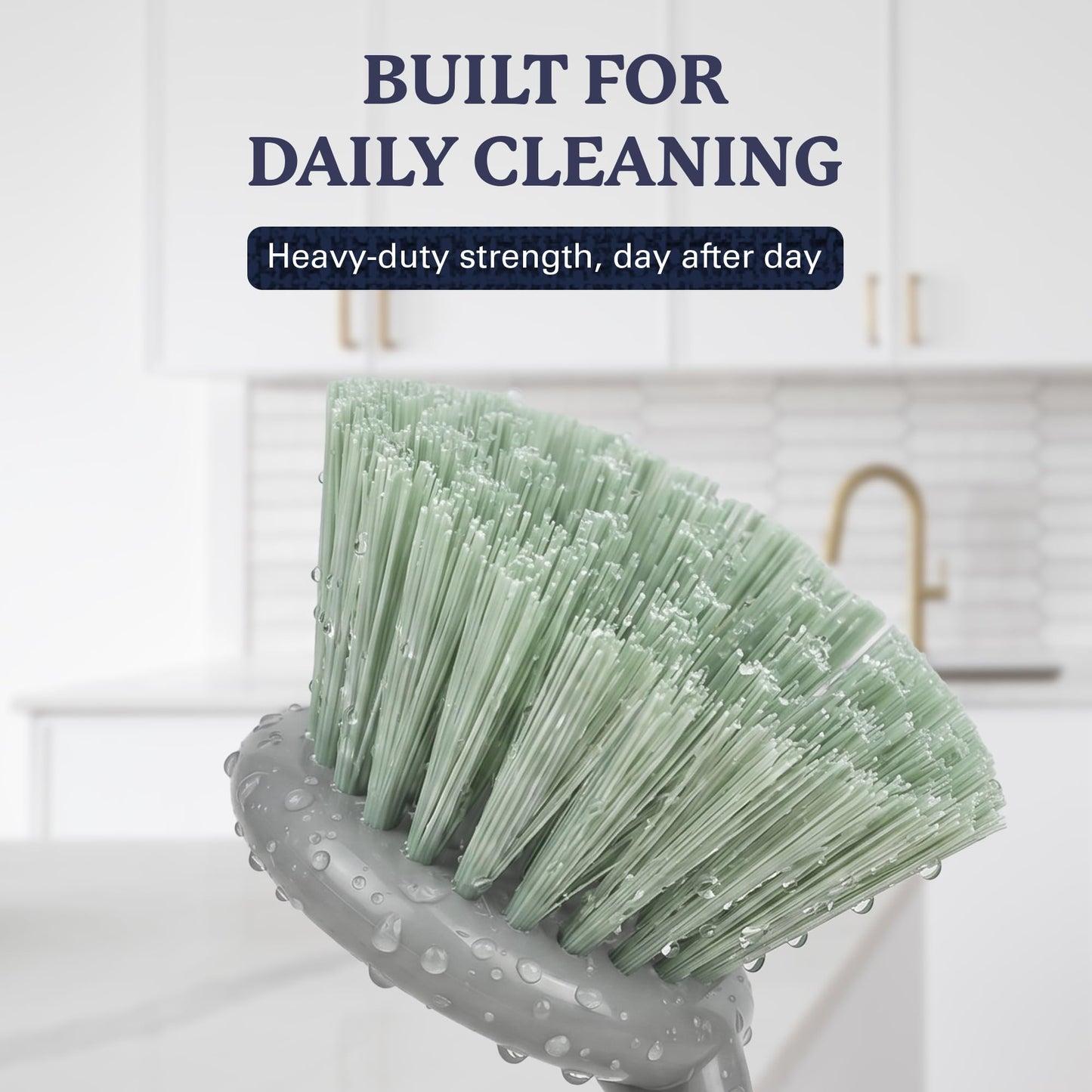 Farberware Dish Brush with Handle - 2 Pack Kitchen Scrub Brush for Dishes, Non-Scratch Dishwashing Brush Set with Firm Bristles for Pots, Pans