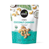 Elan Organic Coconut Cashews, 5.6 oz, Non-GMO, Gluten-Free, Vegan, Kosher, Glazed Nuts (Roasted Cashews, Coconut Milk Powder, Himalayan Pink Salt)