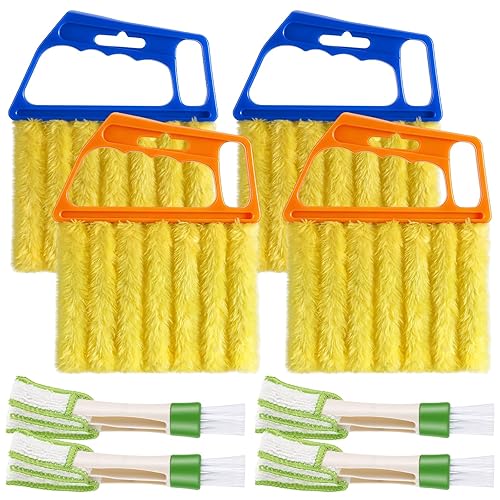 8PCS Window Blind Cleaner Duster Tool, 7-Finger Microfiber Blind Duster, Removable and Washable,Cleaning Tools for Window Shutters & Air Vent