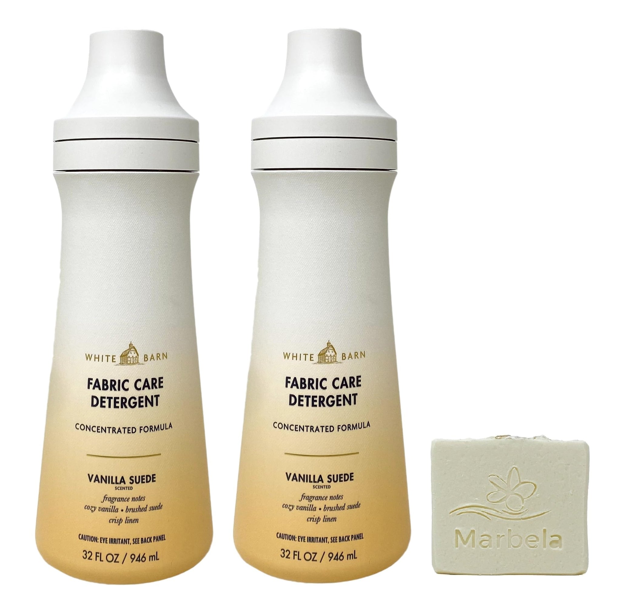 Bath & Body Works Vanilla Suede 2 Pack Fabric Care Detergent Gift Set with a Natural Oats Bar Soap