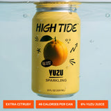 High Tide Yuzu Sparkling Juice - Flavored Carbonated Water Beverage, 46 Calorie per Can, Made with Real Yuzu Juice (Not from Concentrate), Lightly