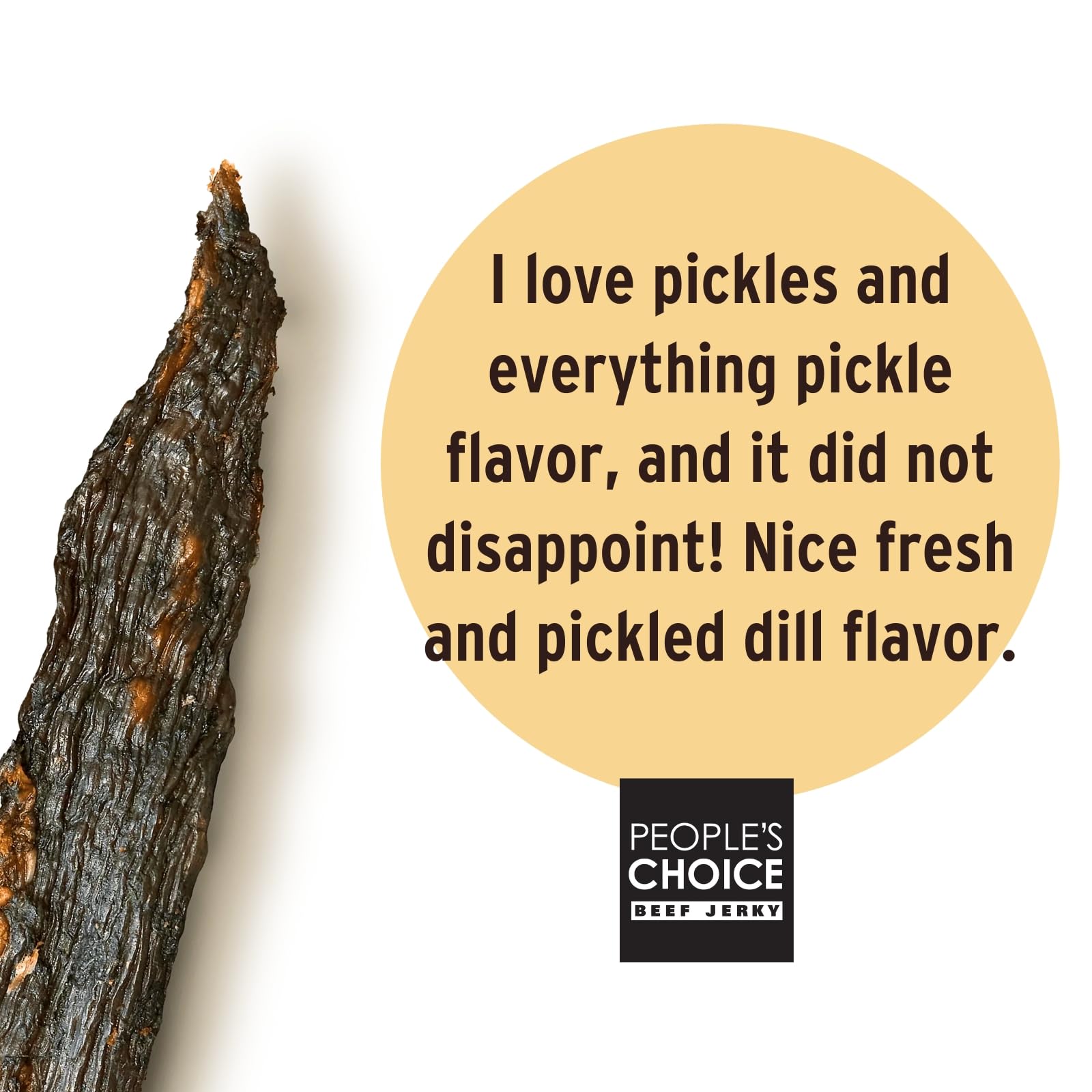 People’s Choice Beef Jerky - Test Kitchen - Dill Pickle - Dry Texture - 13g Protein - Made in USA - 1 Pound (16 oz) Bag
