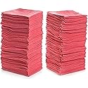 SIMPLI-MAGIC Cotton Shop Towels 14"x12" (500 Pack) - Reusable Cleaning Shop Rags for Mechanic, Industries, Garage and Homes (Red)