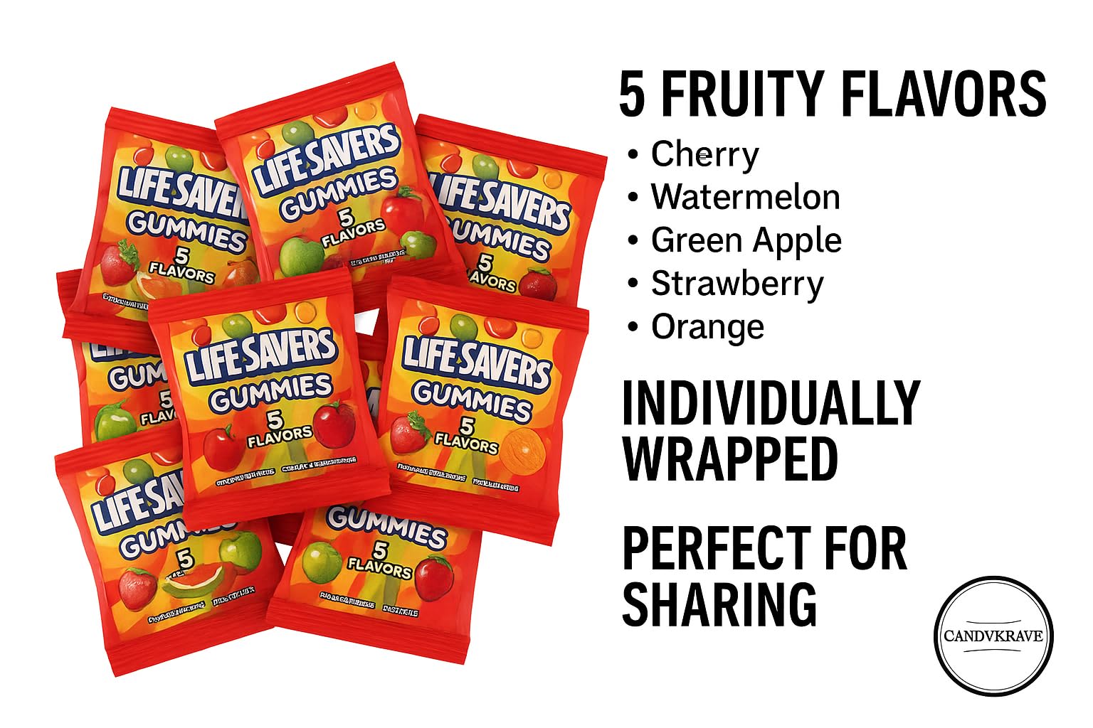 LifeSavers Gummies Candy - Assorted Fruity Flavors - Delicious Gummy Candy Assortment for Birthdays, New Year, Christmas, Valentines Day, Pinata