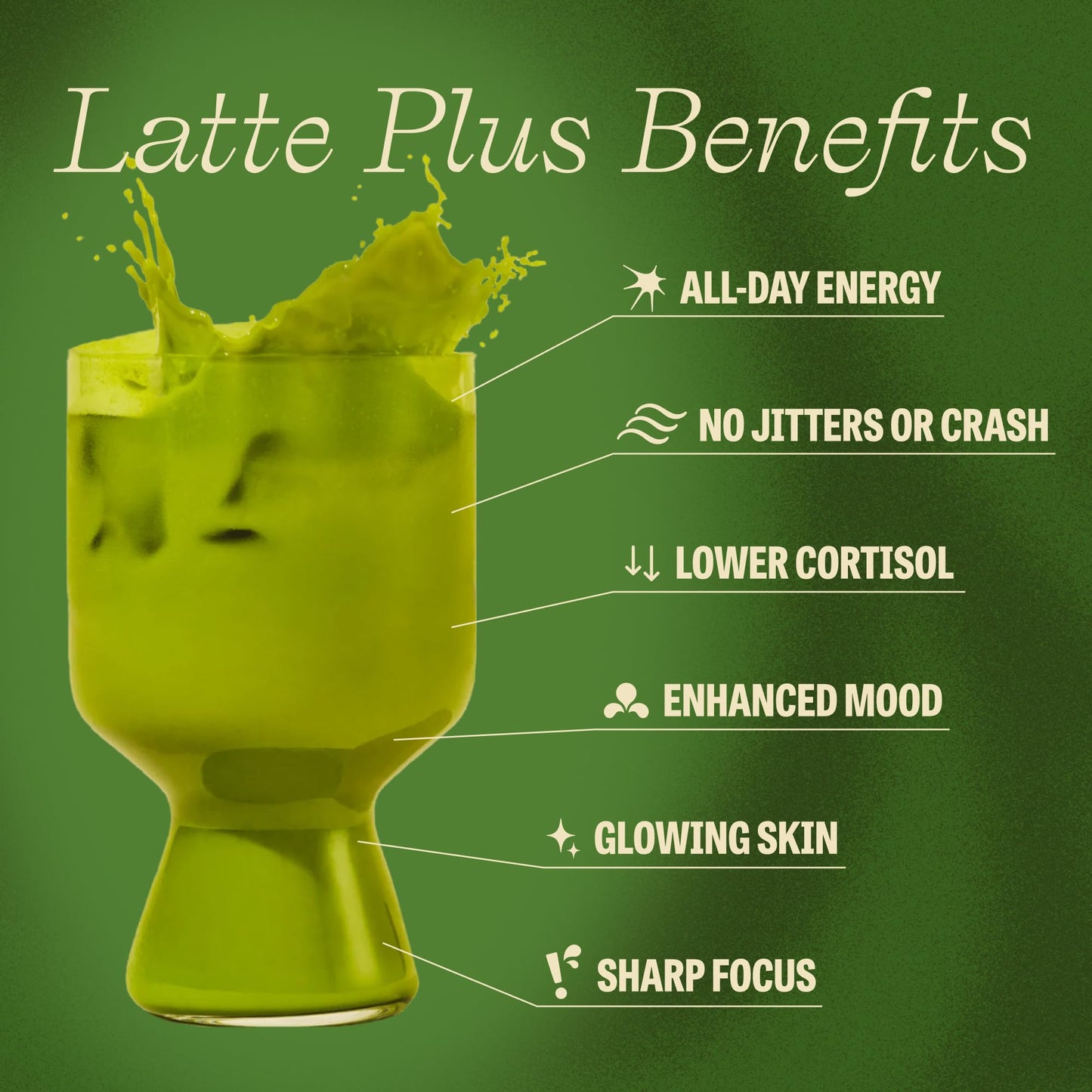 Clevr Matcha SuperLatte, Instant Ceremonial Grade, Superfood Powder Blend with Lions Mane, Reishi Mushroom, Coconut Cream, Ashwagandha, Serve Hot or