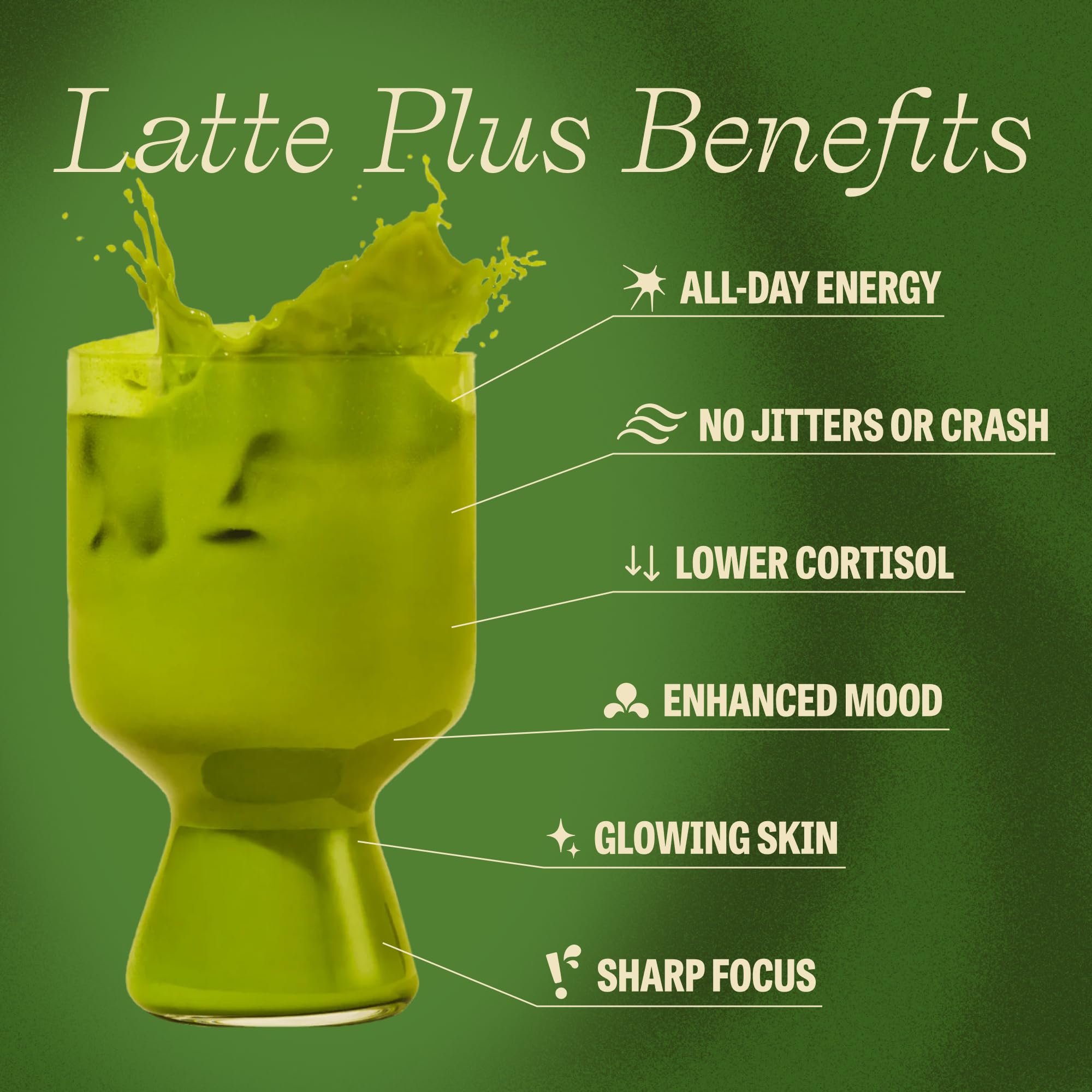 Clevr Matcha SuperLatte, Instant Ceremonial Grade, Superfood Powder Blend with Lions Mane, Reishi Mushroom, Coconut Cream, Ashwagandha, Serve Hot or
