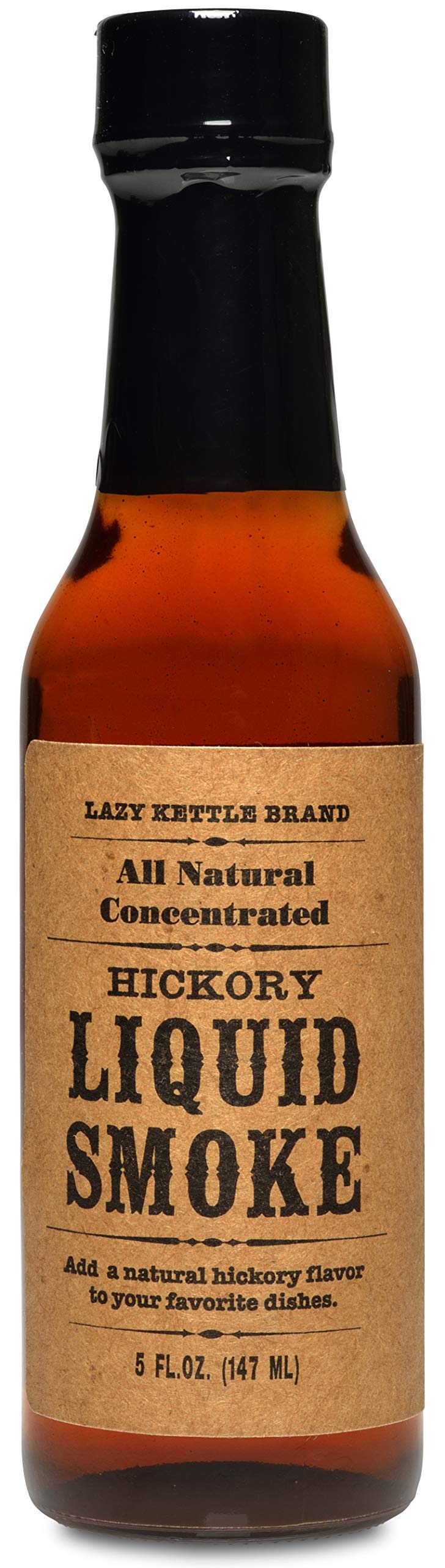 Lazy Kettle Brand All Natural Liquid Smoke | Perfect for Flavoring Meat | Hickory | Used to Flavor Beef Jerky, Steak, Fish, Cheese, Sauces and More |