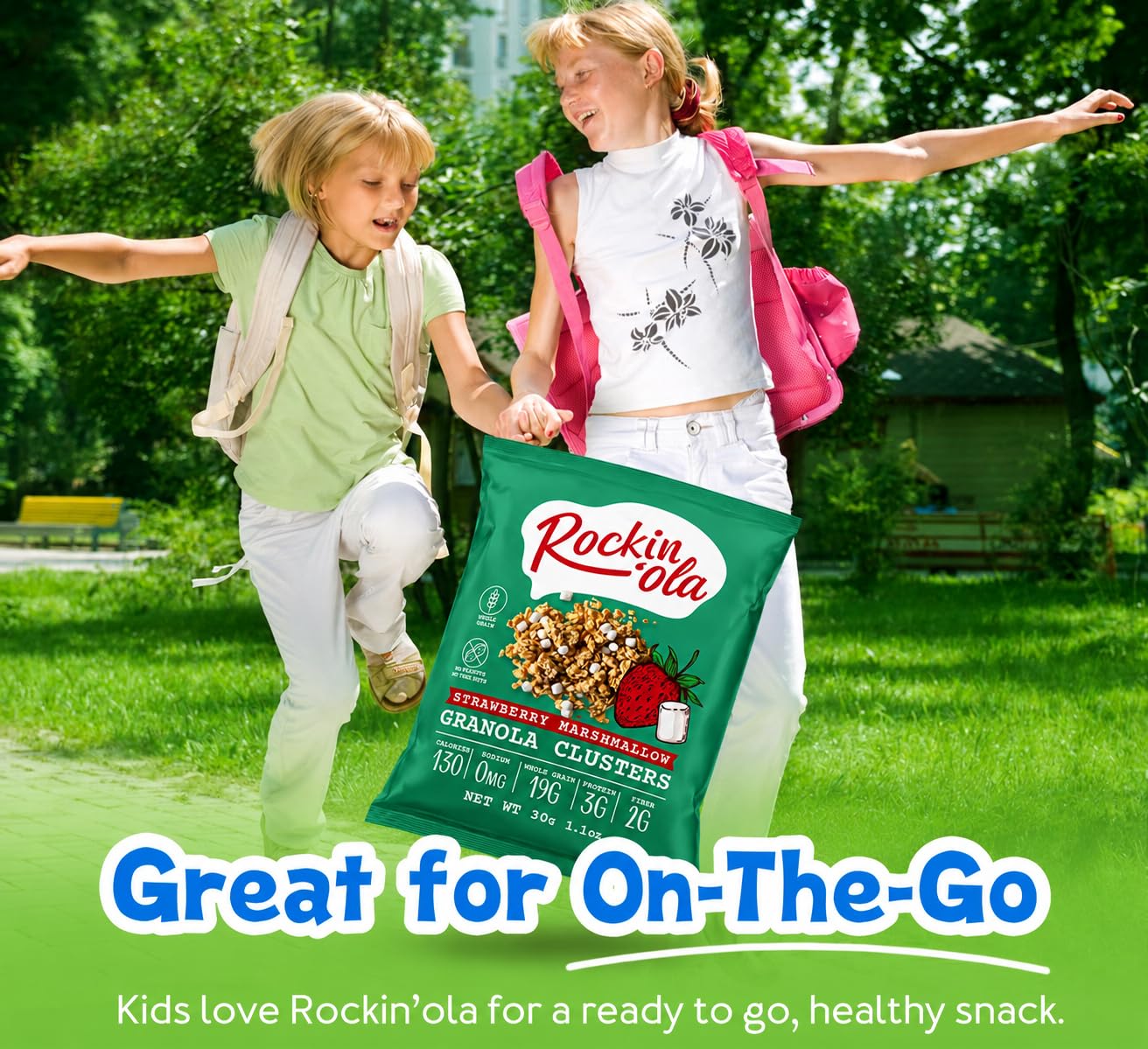 Rockin'Ola Granola Clusters, Quick Breakfast Snack, Allergen Free, No Artificial Flavors, Colors or Preservatives, On-The-Go Healthy Snack Packets (25