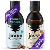 Javvy Cold Brew Coffee Concentrate Instant Coffee, Smooth Arabica Iced Coffee & Espresso Concentrate, 35 Servings, Vanilla & Caramel, 2 Pack