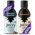 Javvy Cold Brew Coffee Concentrate Instant Coffee, Smooth Arabica Iced Coffee & Espresso Concentrate, 35 Servings, Vanilla & Caramel, 2 Pack
