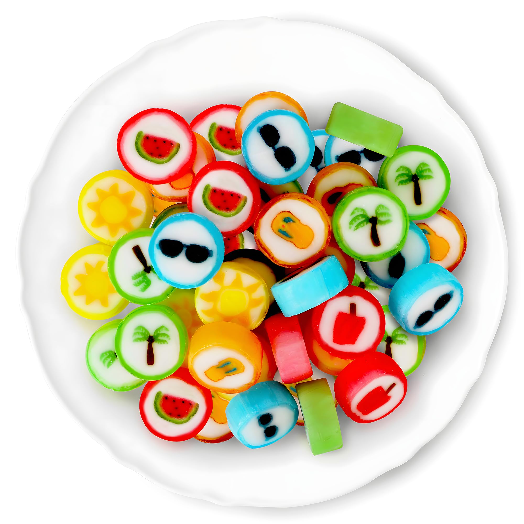 Summer Candy - Hard Candy Bulk 1 lb Bag of Individually Wrapped Small Candies Assortment (approx. 116 pcs) Great for Office Bowls- Summer Party Favors