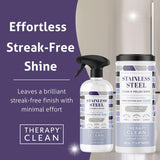 Therapy Stainless Steel Cleaner and and Polish Wipes Bundle with Microfiber Cloth - Remove Fingerprints from Appliances, Sinks, Fridge, Grill