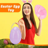 Barblog 10 Inch Giant Macaron Plastic Easter Eggs 6 pcs/ 12 pcs Large Plastic Easter Eggs With Handle Jumbo Empty Fillable Eggs for Easter Egg Hunt