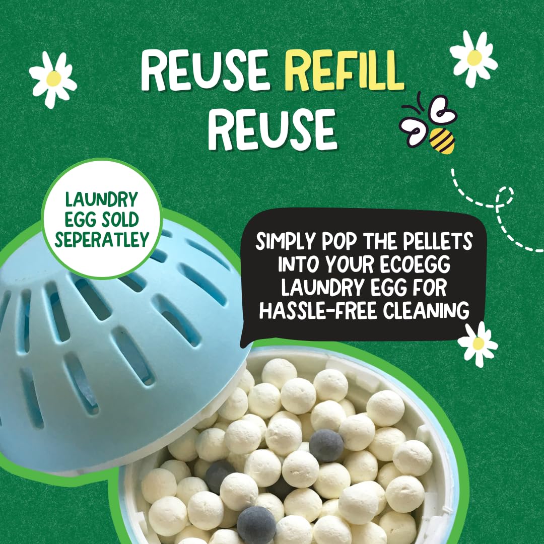 Ecoegg Laundry Egg Refill Pellets, 50 Loads, Fresh Linen, Sensitive Skin Laundry Detergent