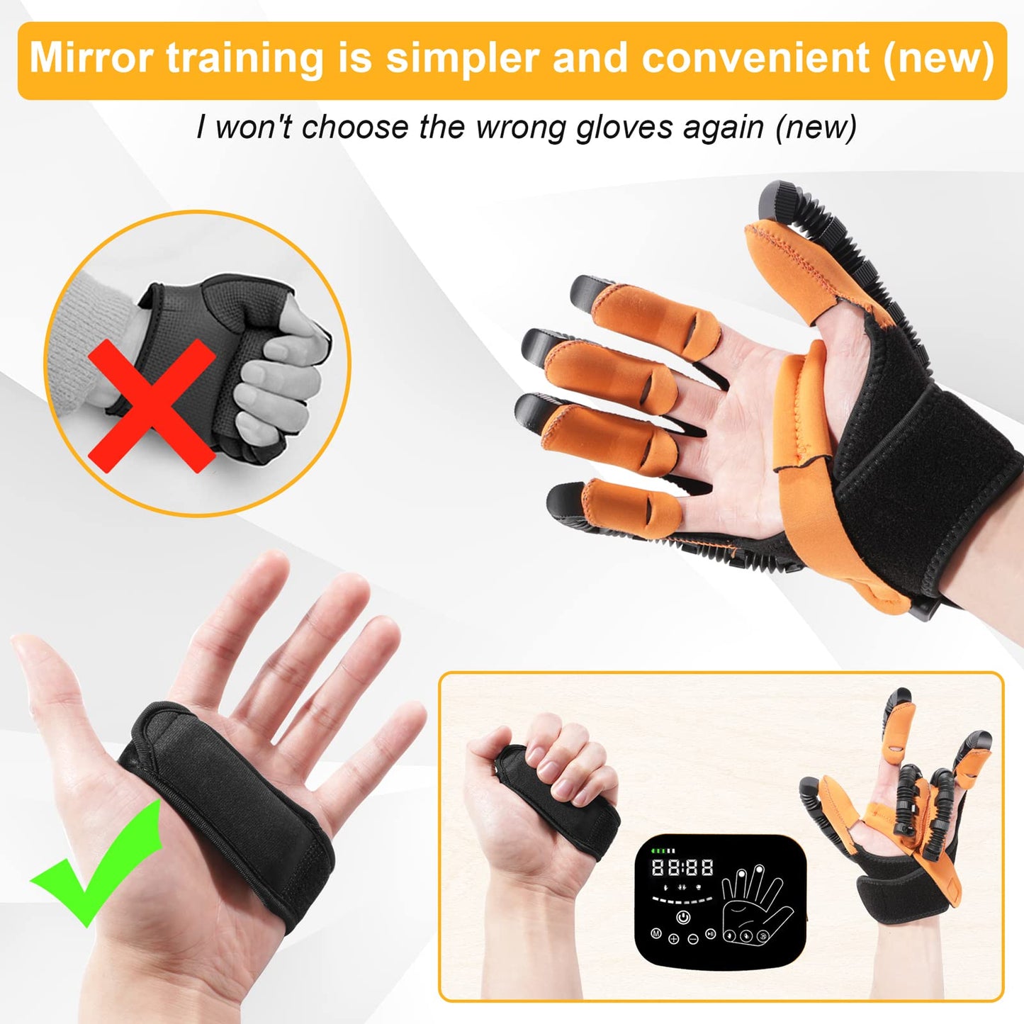 Salario Rehabilitation Robot Gloves,Stroke Hemiplegia Rehabilitation Training Equipment, Finger Straightening Brace Guard Protector, for Hand Function