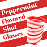 Candy Cane Shot Glasses, Edible Peppermint Cups for Christmas Parties, Holiday Drinkware, Festive Novelty Party Accessories, Hot Cocoa, Gifts