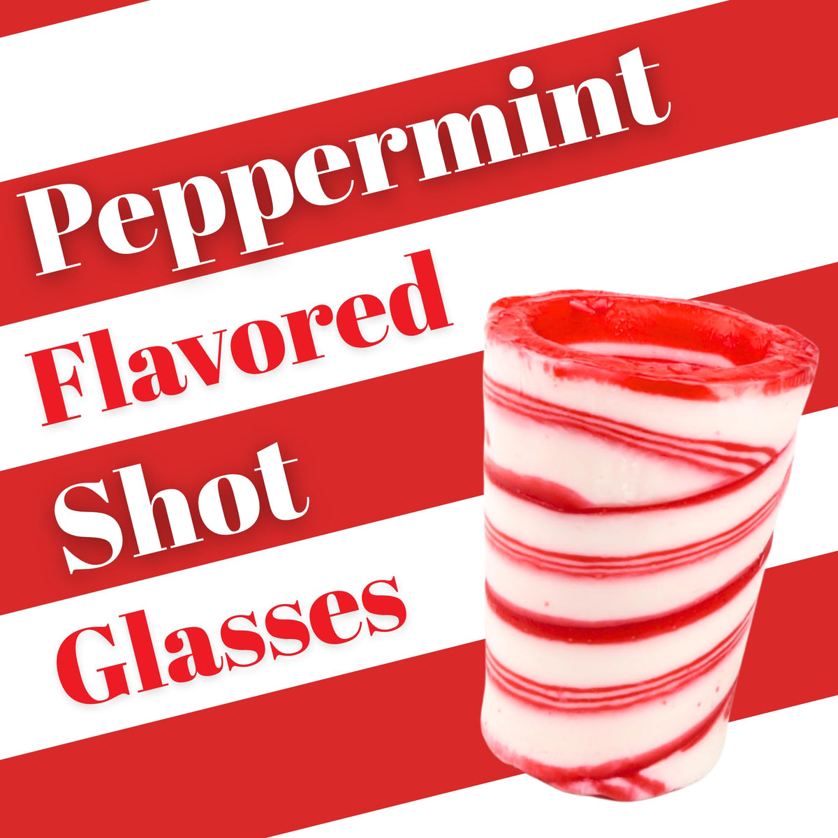 Candy Cane Shot Glasses, Edible Peppermint Cups for Christmas Parties, Holiday Drinkware, Festive Novelty Party Accessories, Hot Cocoa, Gifts