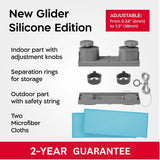Tyroler Magnetic Window Cleaner Tool | The Silicone Glider R-3 AFC Fits Windows 0.2"-1.5" Thick | Double Sided Outside Window Cleaner Tool |
