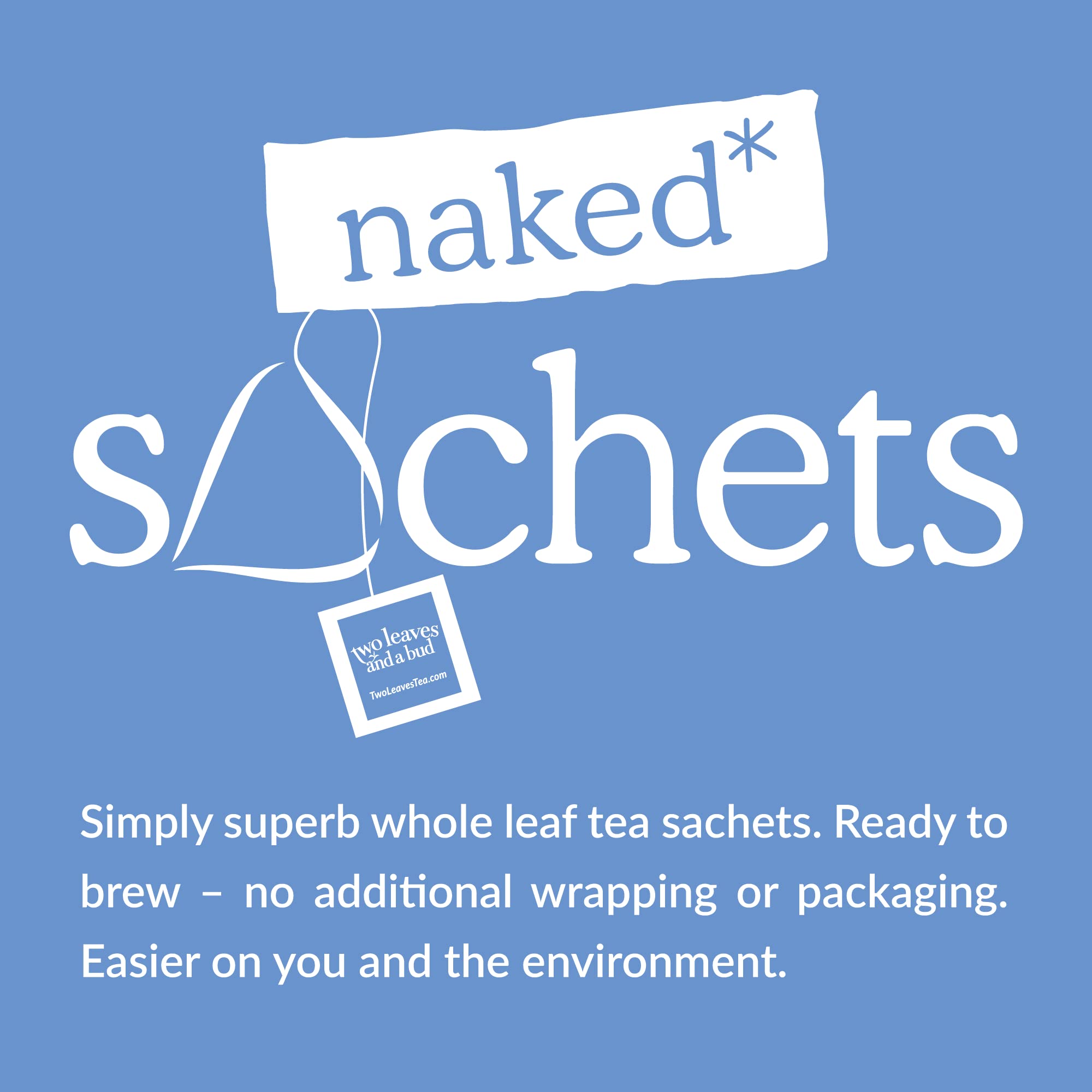 Two Leaves and a Bud Organic Earl Grey, 50 Naked Tea Sachets - Whole Leaf Black Tea in Unwrapped Pyramid Sachets, Resealable Bag, 50 Count (Pack of 1)