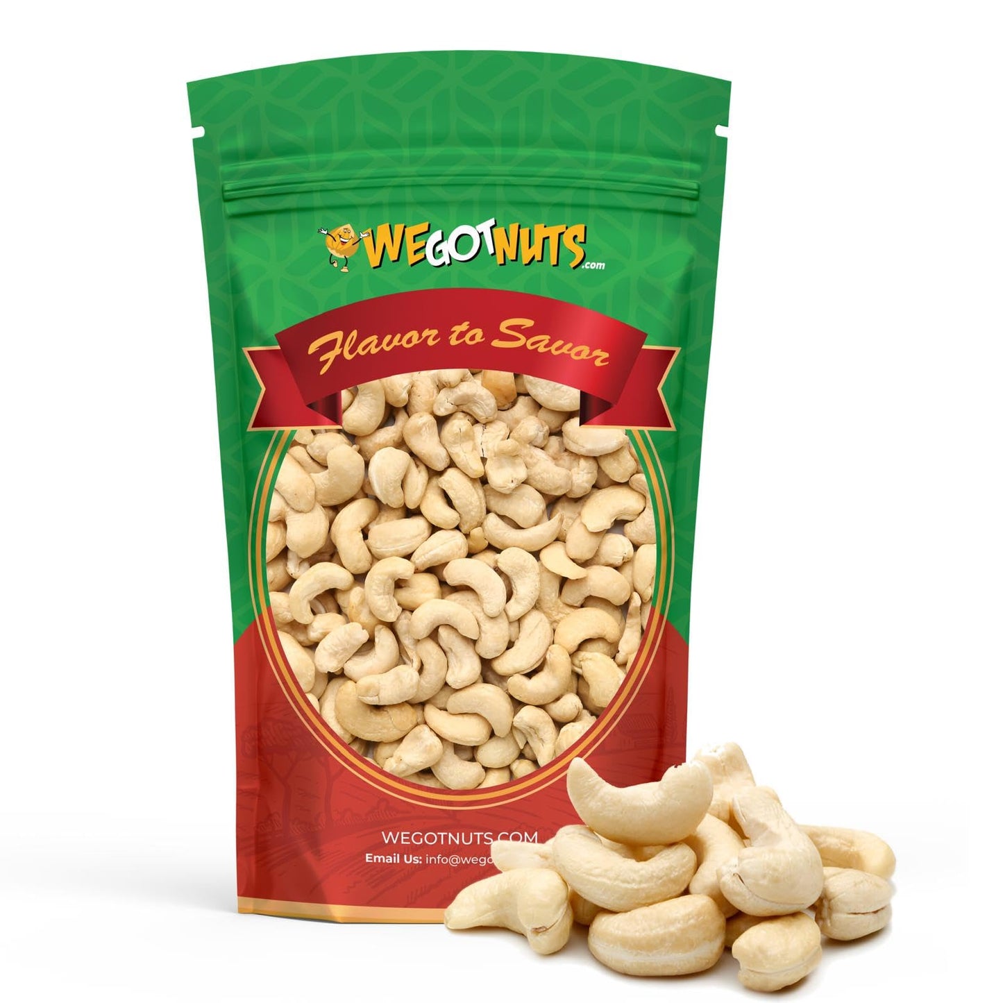 Raw Whole Unsalted Cashews - Premium Quality Kosher Raw Cashews By We Got Nuts - Oil-Free Natural, Healthy & Diet-Friendly Snack - Gourmet Savory