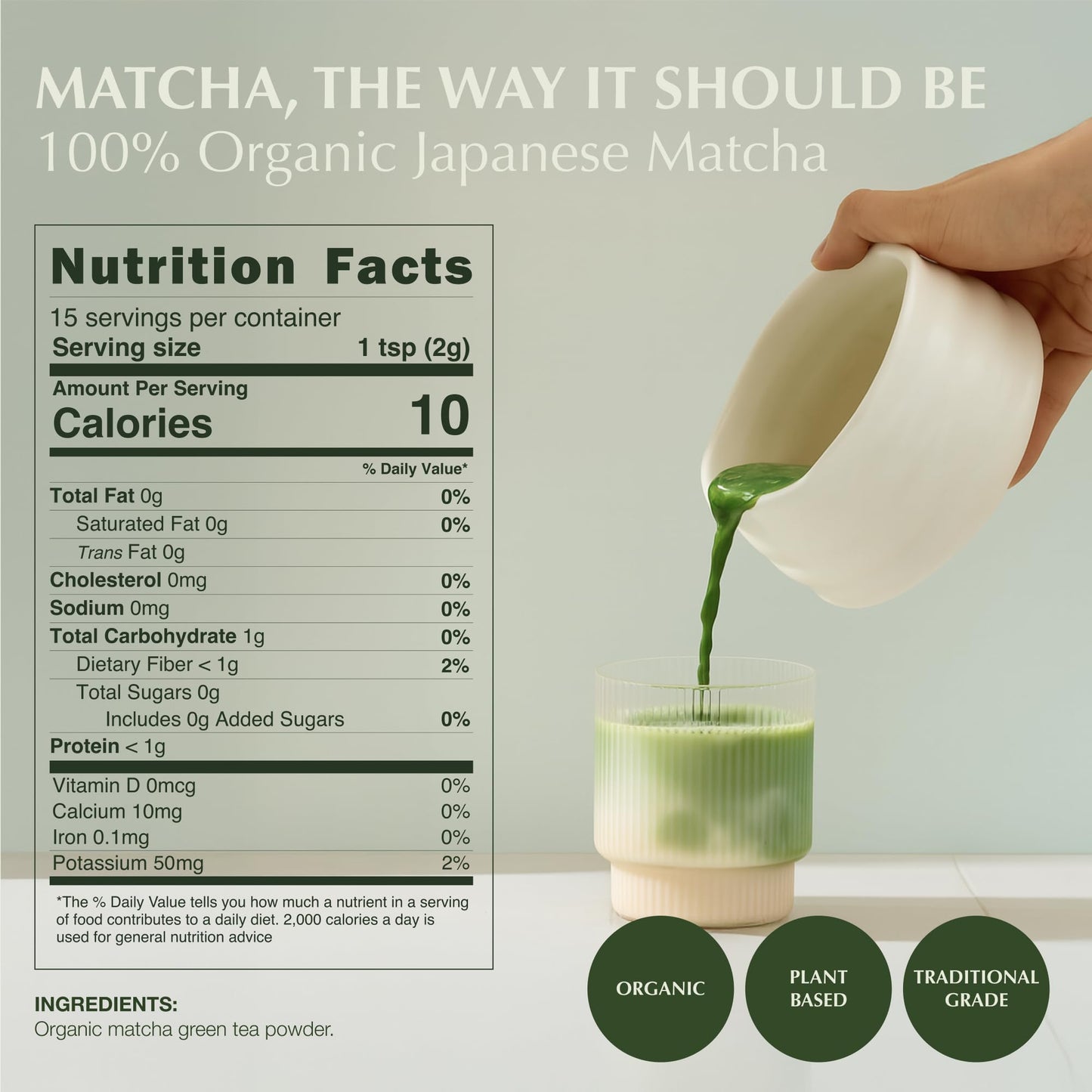 Encha Matcha Powder Barista Grade Latte Organic Matcha Powder - 100% Japanese Matcha Green Tea Powder for Lattes & Everyday Culinary Recipes, Smooth