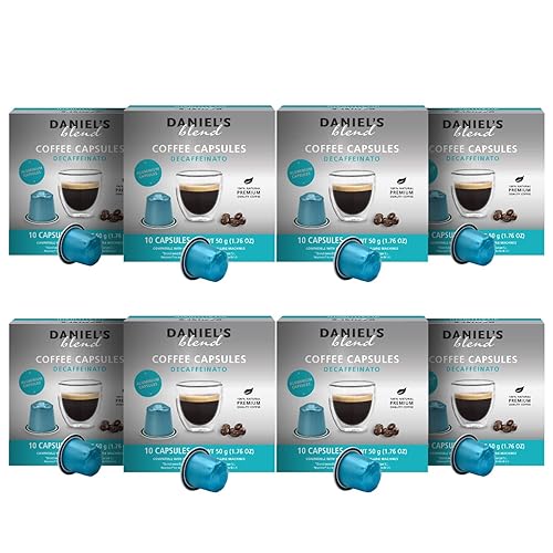 Daniels Blend Espresso Aluminum Capsules Compatible with Nespresso 80 Coffee Pods Single Server Kosher Certified Decaffeinato