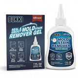 BUKKI Professional Mold Stain Remover Gel (7 FL OZ), Heavy Duty Thick Gel for Shower Grout, Front Load Washer Seals, Caulking, Bathrooms, Sinks