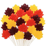Autumn Leaf Lollipops, Individually Wrapped Thanksgiving and Fall Themed Candy, Caramel, Green Apple, and Maple Cinnamon, 24 Suckers