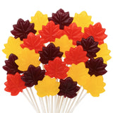 Autumn Leaf Lollipops, Individually Wrapped Thanksgiving and Fall Themed Candy, Caramel, Green Apple, and Maple Cinnamon, 24 Suckers
