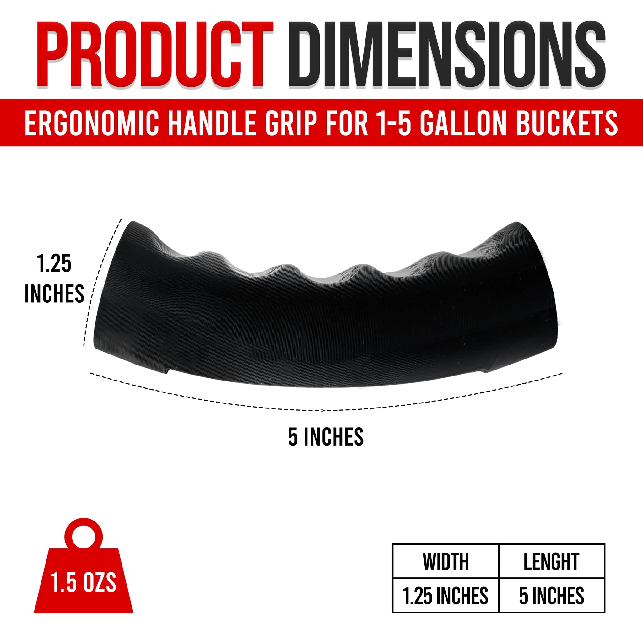 USA-Made Bucket Grip for 5 Gallon Buckets, Ergonomic, Durable Handle Grip for Heavy-Duty Buckets | Easy to Install, Comfortable for Gardening