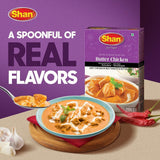Shan Butter Chicken Recipe and Seasoning Mix 1.76 oz (50g) - Spice Powder for Juicy Chicken in Rich Tomato and Butter Sauce - Suitable for Vegetarians