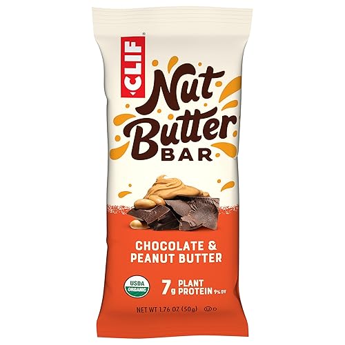 CLIF Nut Butter Bar - Organic Snack Bar - Chocolate Chip Peanut Butter - Organic - Plant Protein - Non-GMO (1.76 Ounce Protein Snack Bar, 1 Count)