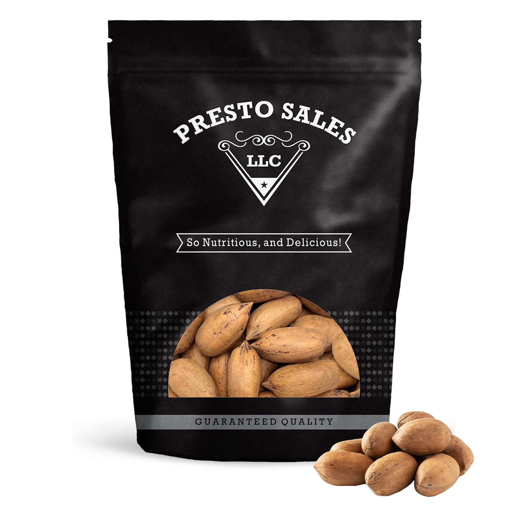 Pecans, Flavorful in shell, Unshelled Fresh, Easy to crack, Healthy snack, Dietetic, Vegan, Calcium, Packed in a resealable pouch bag of 1 lb. (16