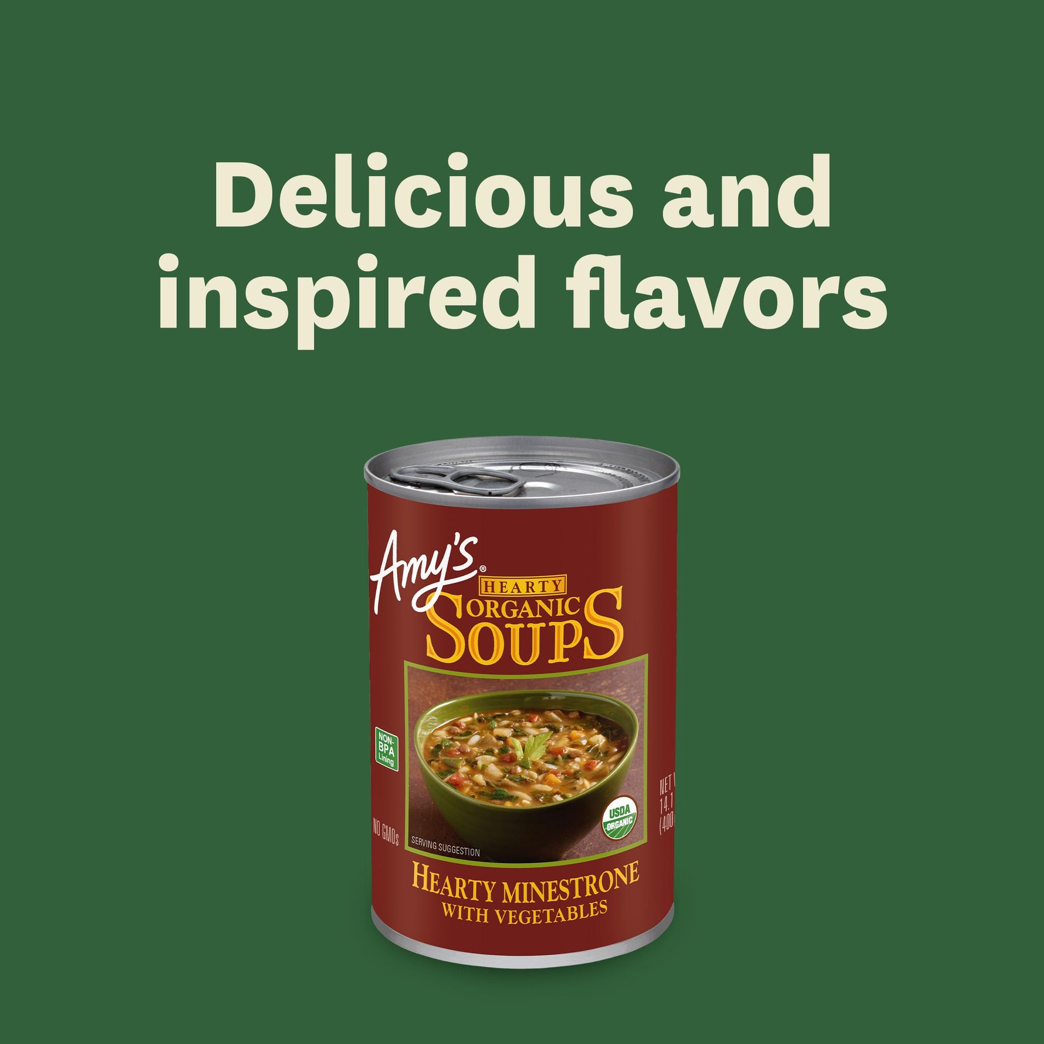 Amys Organic Hearty Minestrone with Vegetables Soup, 12.7 Ounce - 12 per case.