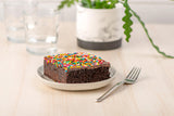 Our Specialty Individual Chocolate Cake Square with Chocolate Icing and Sprinkles, Frozen Bakery Desserts for Birthdays, Parties, 6 oz
