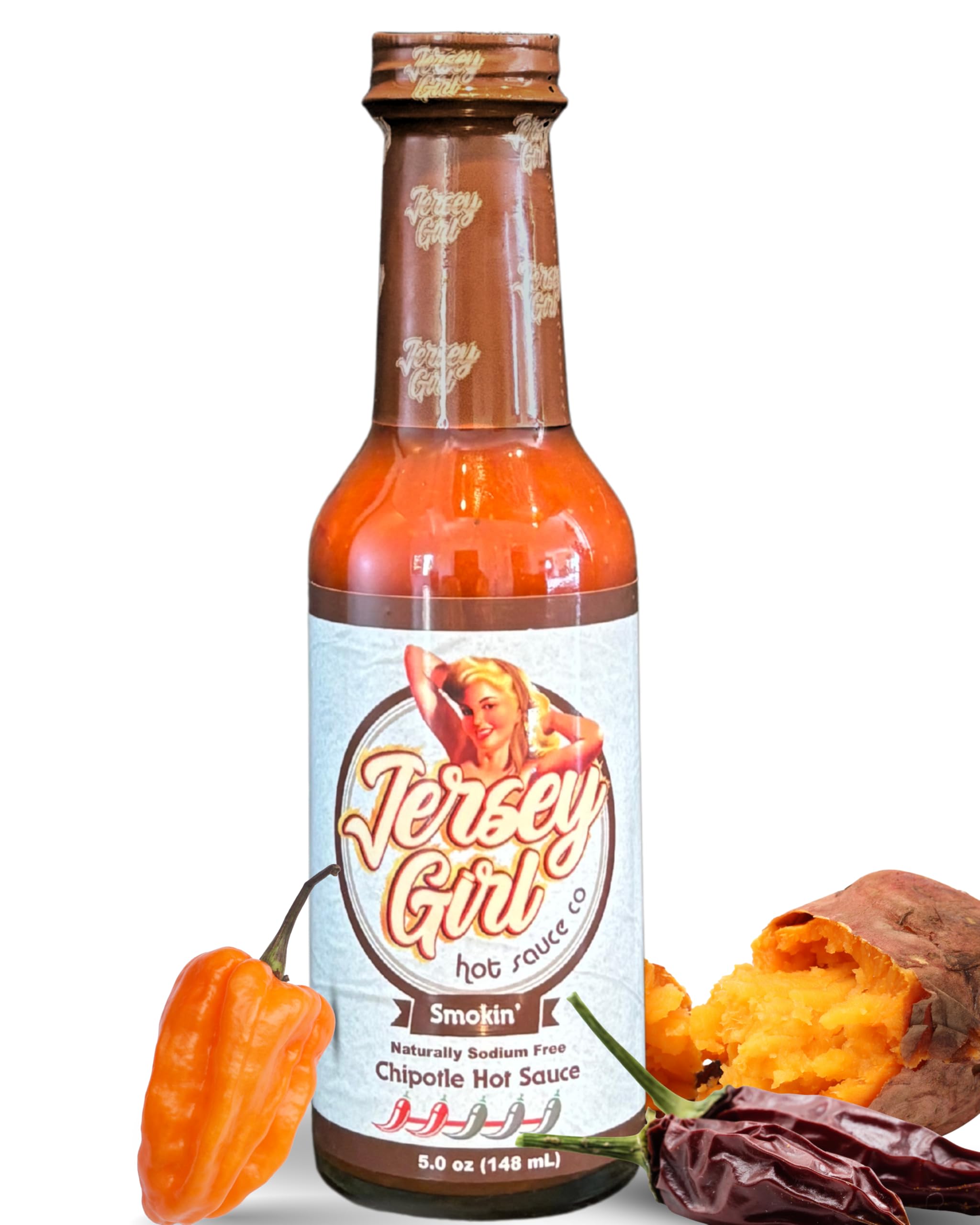 Jersey Girl Smokin’ Chipotle Hot Sauce - Sweet, Smoky & Mild Heat (Naturally Sodium/Salt Free)