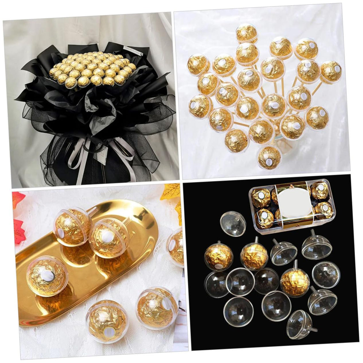 Hohopeti 100pcs Flower Holder Candy Bouquet Cups for Chocolate Wrapping Transparent Candy Packaging with Sticks for Valentine Day and Wedding