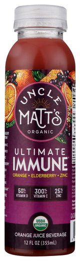 Uncle Matts Organic Ultimate Immune Orange Juice With Elderberry, 12 Fz