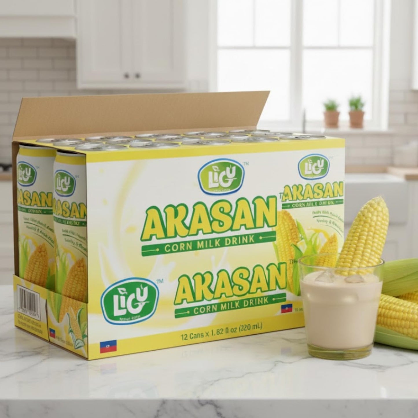 Choucoune Akasan Corn Milk Drink - Authentic Haitian Traditional Beverage, Gluten-Free & All-Natural, Ready-to-Drink - Ideal for Breakfast & Snacks
