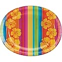 Creative Converting Sunset Stripes Oval Paper Platters, 8-Count