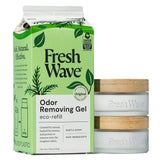 Fresh Wave Odor Removing Gel Eco-Refill, 63 oz. Original Scent | 2 Empty Refillable Glass Jars | 2 Room Set