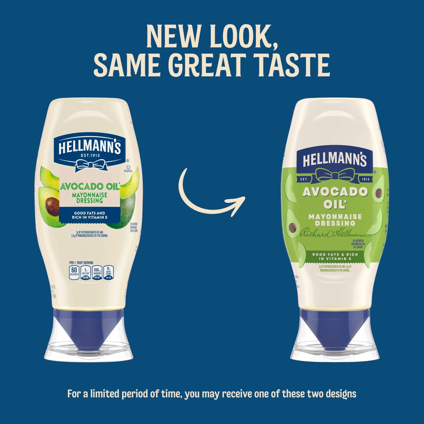 Hellmann's Mayonnaise Dressing Avocado Oil Quality Ingredients with Good Fats, Rich in Vitamin E 11.5 Fl Oz