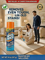 Spot Shot Instant Carpet Stain Remover Aerosol 14 oz - Fast Spray-and-Blot Carpet Cleaner for Old & New Stains, Helps Remove Pet Odors, Coffee, Wine