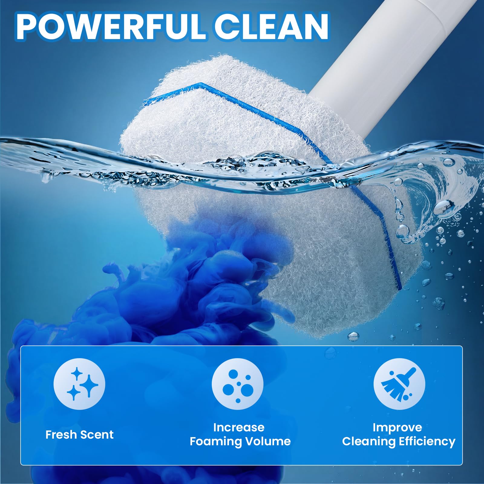 Dobyusf 100 Count Toilet Wand Refills, Disposable Replacement Toilet Brush Heads, Universal Fit Most Toilet Wand Systems, Upgrade Fiber Cleaning Pads