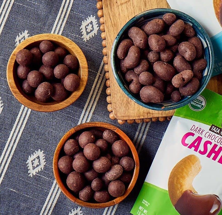 Taza Chocolate Organic Wicked Dark Chocolate Covered Almonds, 87% Dark Chocolate, 3.5 Ounce (12 Count), Vegan